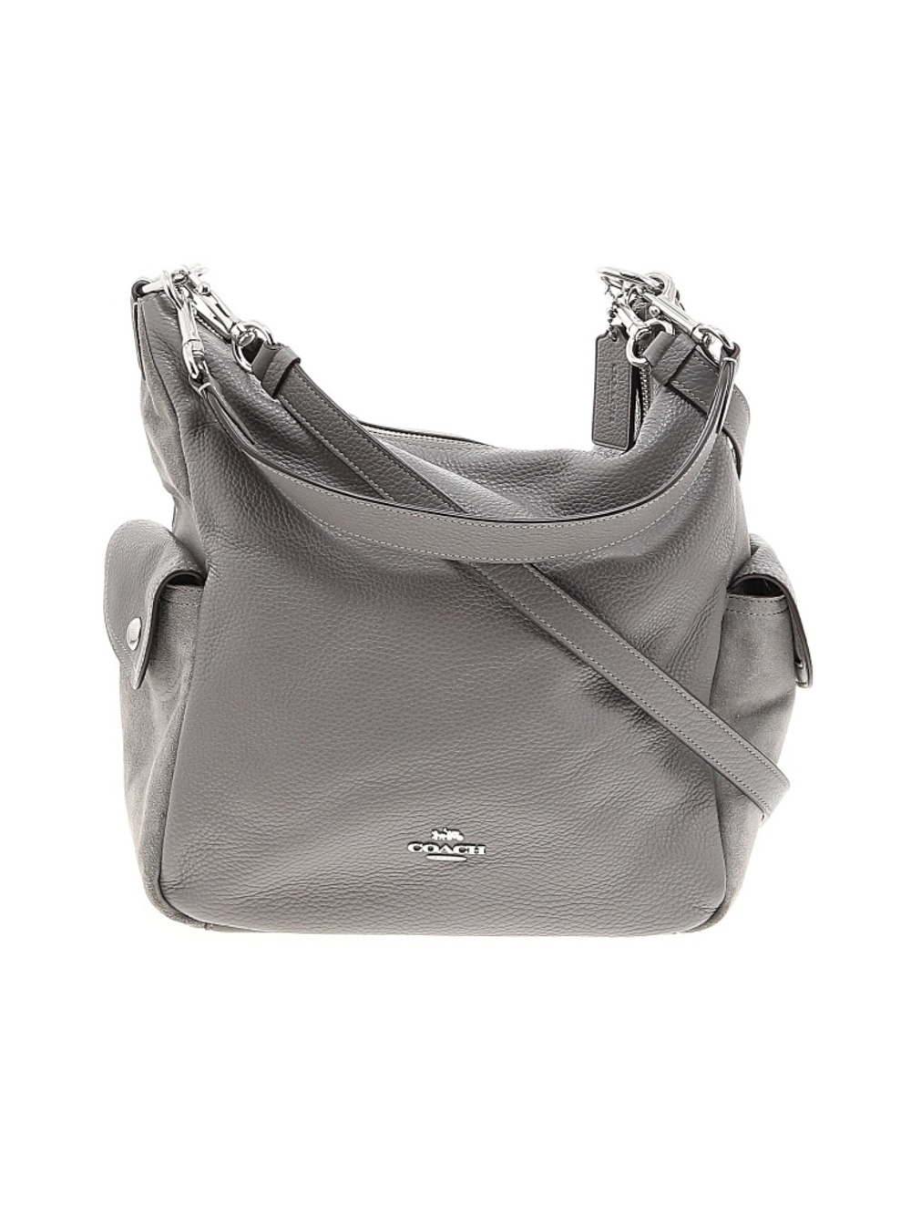 GORGEOUS Coach Penelope Pebble Gray Leather and Suede Shoulder Bag